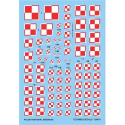 Techmod 72047 1/72 Polish National Insignias Aircraft Wet Decal Wwii