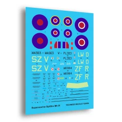 Techmod 72048 1/72 Supermarine Spitfire F.ix Polish Aircraft Wet Decal Wwii