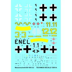 Techmod 72051 1/72 Messerschmitt Bf 109g-2 German Fighter Aircraft Wet Decal Ww2