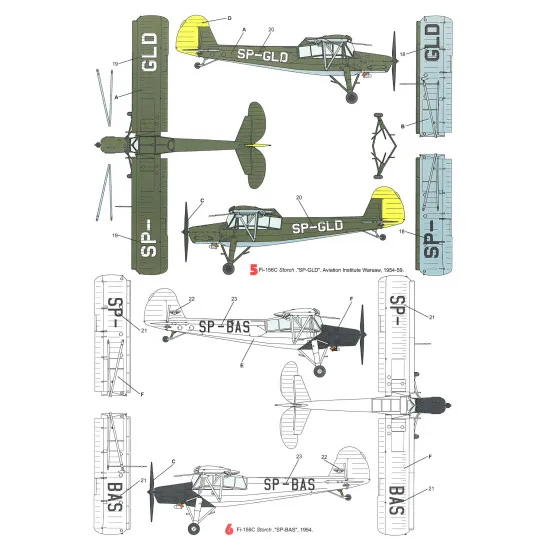Techmod 72053 1/72 Fieseler Fi-156c Storch 1940 Aircraft Wet Decal Post-wwii W/Mask