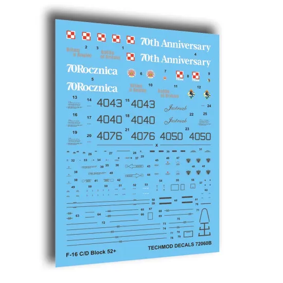 Techmod 72060 1/72 F-16 C/D Block 52 Polish Aircraft Wet Decal