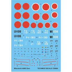 Techmod 72066 1/72 Mitsubishi A6m3 Zero Mod.22-321 943-44 Aircraft Wet Decal Ww2