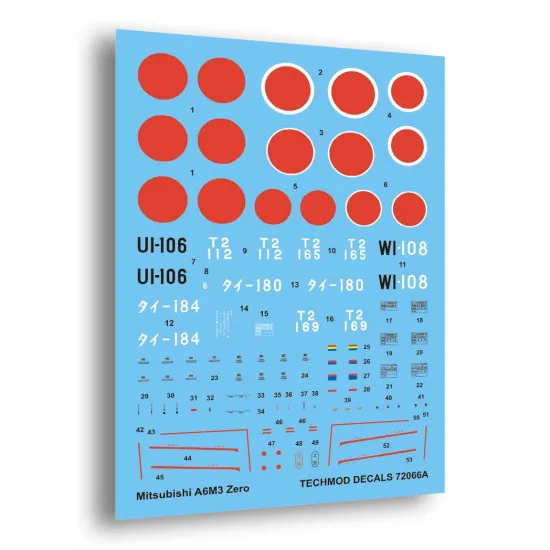Techmod 72066 1/72 Mitsubishi A6m3 Zero Mod.22-321 943-44 Aircraft Wet Decal Ww2