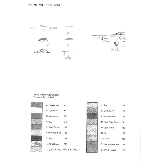 Techmod 72070 1/72 Mig-21 Mf Jet Fighter Aircraft Wet Decal
