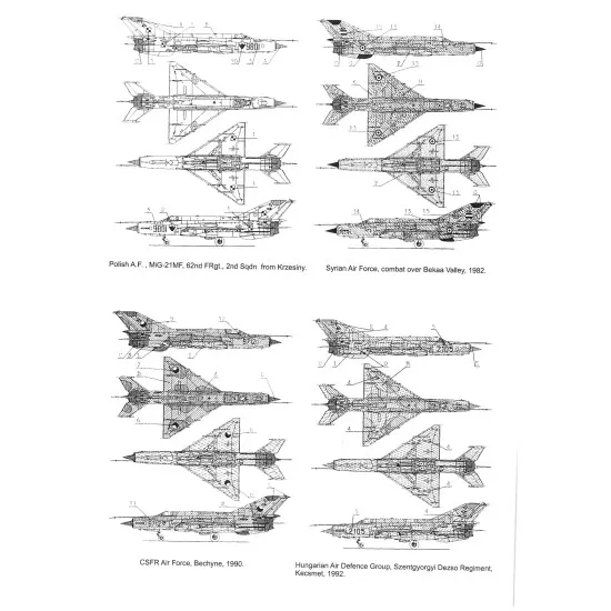 Techmod 72070 1/72 Mig-21 Mf Jet Fighter Aircraft Wet Decal