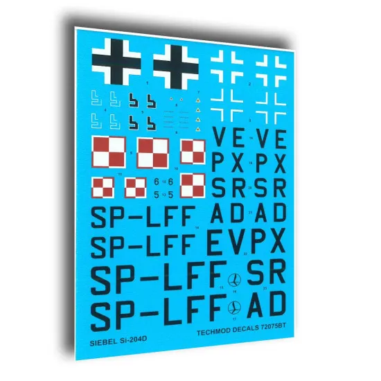 Techmod 72075 1/72 Siebel Si-204d German Trainer Aircraft Wet Decal Wwii