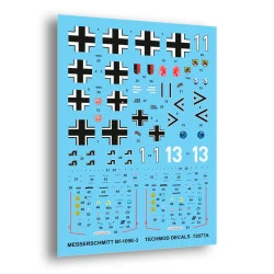 Techmod 72077 1/72 Messerschmitt Bf 109e-3 1940-1941 Aircraft Wet Decal Wwii
