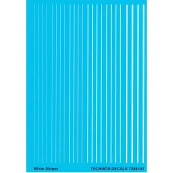 Techmod 72081 1/72 White Stripes In Different Sizes Wet Decal Wwii