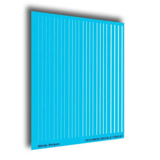 Techmod 72081 1/72 White Stripes In Different Sizes Wet Decal Wwii