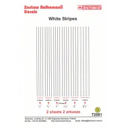 Techmod 72081 1/72 White Stripes In Different Sizes Wet Decal Wwii