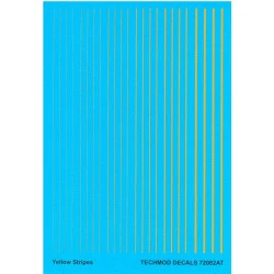 Techmod 72082 1/72 Yellow Stripes In Different Sizes Wet Decal Wwii