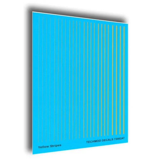 Techmod 72082 1/72 Yellow Stripes In Different Sizes Wet Decal Wwii