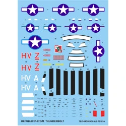 Techmod 72103 1/72 Republic P-47 D/M Thunderbolt 1944-45 Aircraft Wet Decal Wwii