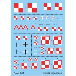 Techmod 72104 1/72 Fokker D Vii 1920 -1921 Aircraft Wet Decal Polish-soviet War