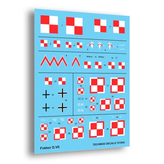 Techmod 72104 1/72 Fokker D Vii 1920 -1921 Aircraft Wet Decal Polish-soviet War