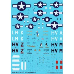 Techmod 72105 1/72 Republic P-47d Thunderbolt Us Fighter Aircraft Wet Decal 1944