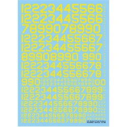 Techmod 72118 1/72 U.s. Serials And Code Numbers Yellow Aircraft Wet Decal