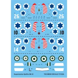 Techmod 72122 1/72 Supermarine Spitfire Mk Ix Israel Aircraft Wet Decal 1948-49