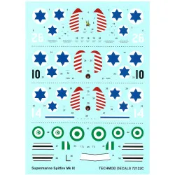 Techmod 72122 1/72 Supermarine Spitfire Mk Ix Israel Aircraft Wet Decal 1948-49