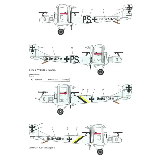 Techmod 72129 1/72 Gotha G Iv German Heavy Bomber Aircraft Wet Decal Wwi