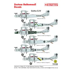 Techmod 72129 1/72 Gotha G Iv German Heavy Bomber Aircraft Wet Decal Wwi