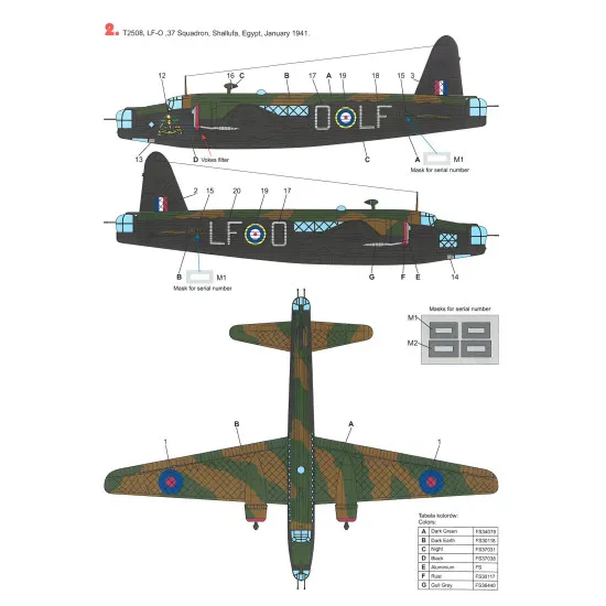 Techmod 72133 1/72 Vickers Wellington Mk Ic Polish Bomber Aircraft Wet Decal