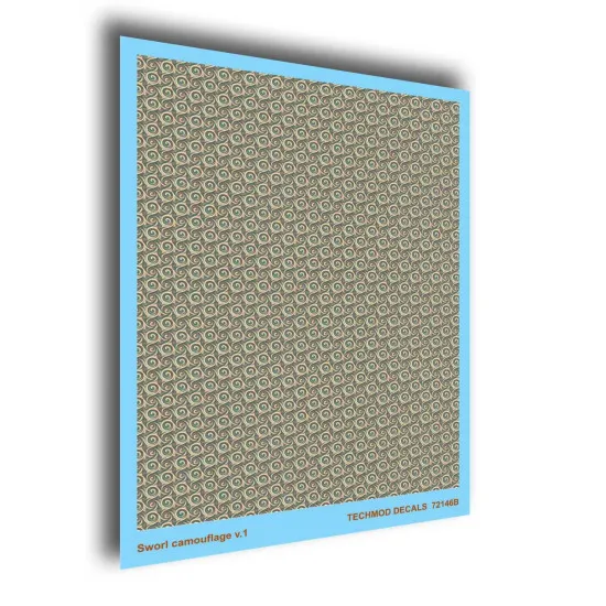 Techmod 72146 1/72 Swirl Camouflage In Shades Of Green Aircraft Wet Decal Wwii