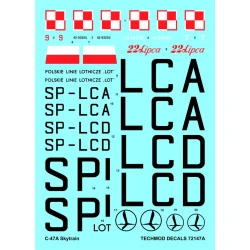 Techmod 72147 1/72 C-47a Skytrain Polish Lot Aircraft Wet Decal