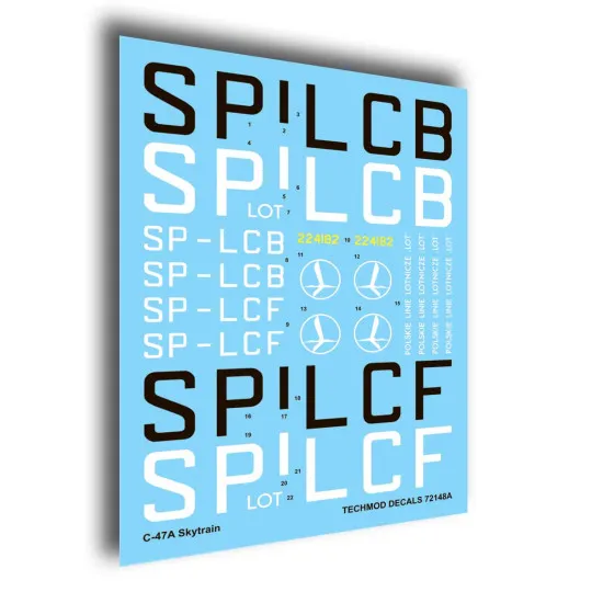 Techmod 72148 1/72 C-47a Skytrain Lot Poland Aircraft Wet Decal 1946-47