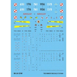 Techmod 72154 1/72 Mi-24d/W Polish Helicopter Wet Decal
