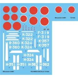 Techmod 72155 1/72 Mitsubishi G4m1 Ijn Japan Bomber Aircraft Wet Decal 1942 Wwii