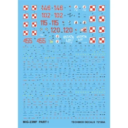 Techmod 72156 1/72 Mig-23mf Polish Fighter Aircraft Wet Decal