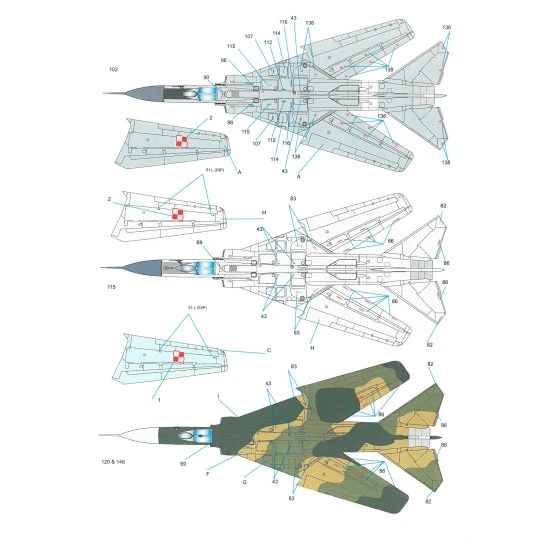 Techmod 72156 1/72 Mig-23mf Polish Fighter Aircraft Wet Decal