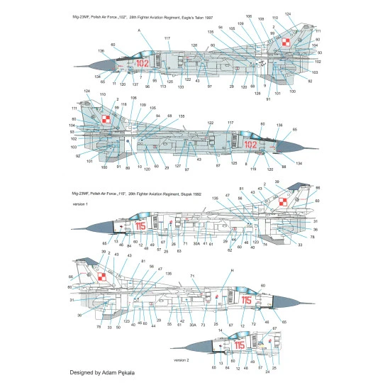 Techmod 72156 1/72 Mig-23mf Polish Fighter Aircraft Wet Decal