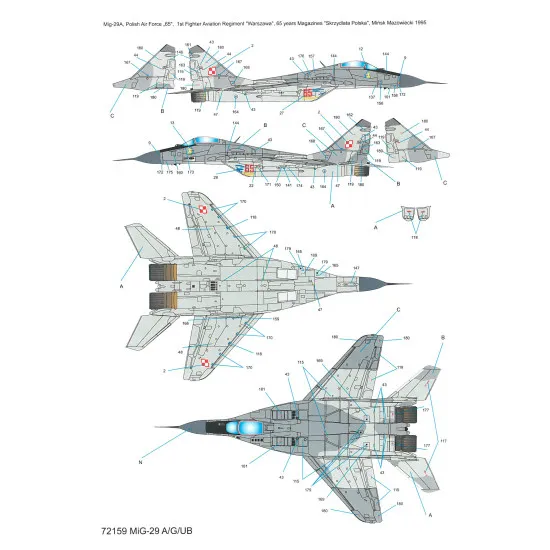 Techmod 72159 1/72 Mig-29a/G/Ub Polish Air Force Aircraft Wet Decal