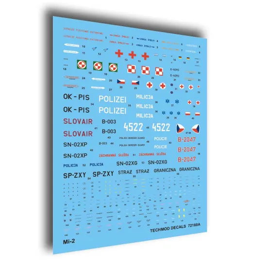 Techmod 72160 1/72 Pzl Mi-2 Polish Helicopter Wet Decal