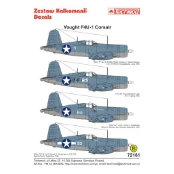 Techmod 72161 1/72 Vought Corsair F4u-1 Birdcage Us Bomber Wet Decal 1943