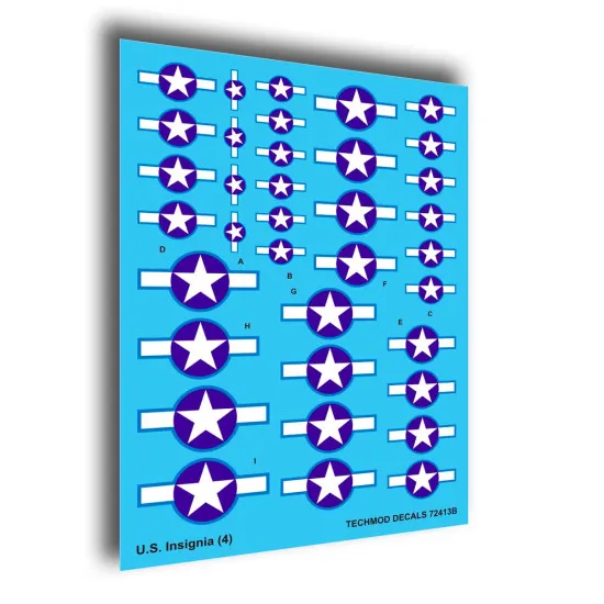 Techmod 72413 1/72 Us Aircraft Insignia Wet Decal July 1943 - January 1947 Set 4