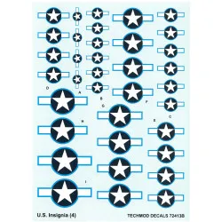 Techmod 72413 1/72 Us Aircraft Insignia Wet Decal July 1943 - January 1947 Set 4