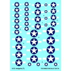 Techmod 72417 1/72 Us National Aircraft Insignia Wet Decal 1943 - 1945 Set 7