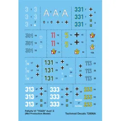 Techmod 72806 1/72 Pz Kpfw Vi Tiger Ausf E Tank Mid Production Wet Decal 1944
