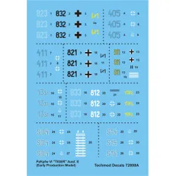 Techmod 72808 1/72 Pz Kpfw Vi Tiger Ausf E Tank Early Production Wet Decal 1943
