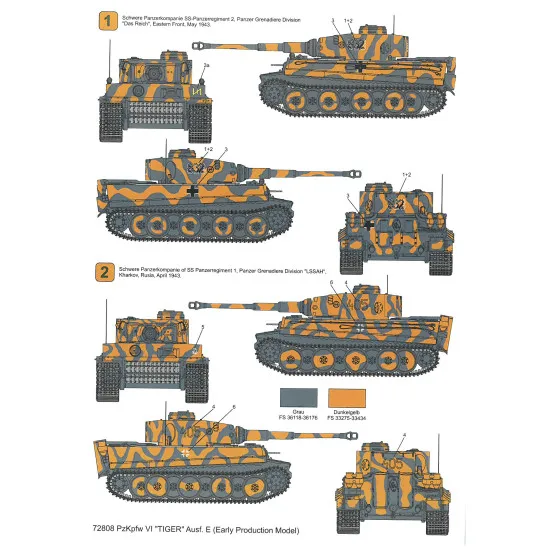Techmod 72808 1/72 Pz Kpfw Vi Tiger Ausf E Tank Early Production Wet Decal 1943