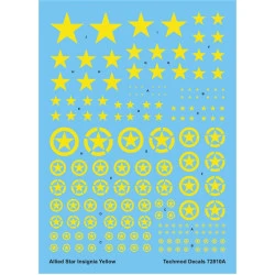 Techmod 72810 1/72 Allied Stars Insignia Yellow In Circles Wet Decal Wwii
