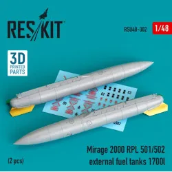 Reskit Rsu48-0302 1/48 Mirage 2000 Rpl 501 502 External Fuel Tanks 1700lt 2 Pcs 3d Printing