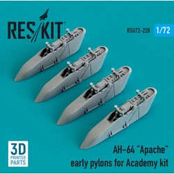 Reskit Rsu72-0228 1/72 Ah64 Apache Early Pylons For Academy Kit 3d Printing