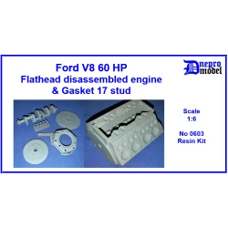 Dnepro Model 0603 1/6 Ford V8 60 Hp Flathead Disassembled Engine Gasket 17 Stud