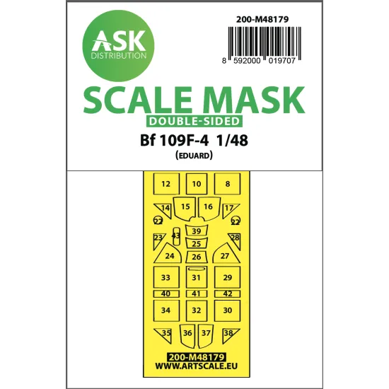 Ask M48179 1/48 Messerschmitt Bf 109f Double-sided Express Mask For Eduard