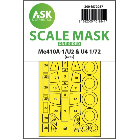 Ask M72087 1/72 Messerschmitt Me 410a-1/U2 And U4 One-sided Express Fit Mask Airfix