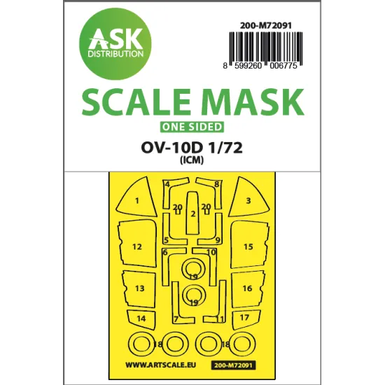 Ask M72091 1/72 Ov-10d Bronco One-sided Express Fit Painting Mask For Icm